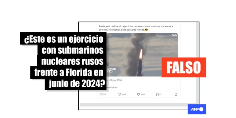 Un ejercicio militar ruso en 2018 es presentado erróneamente como si fuera en 2024 cerca de Florida