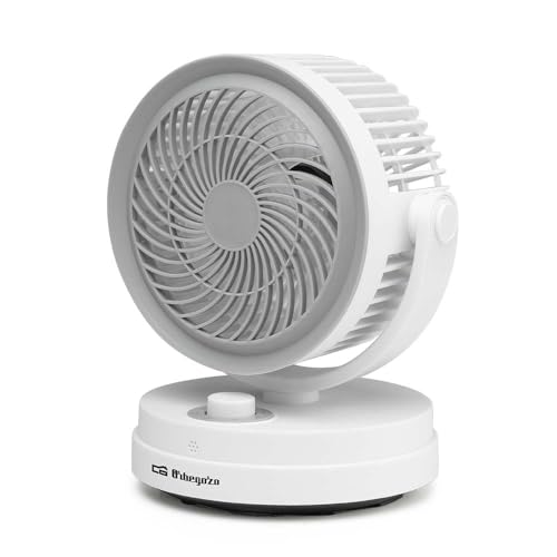 Orbegozo TF 1015 Ventilador de sobremesa 15 cm 40W 3 velocidades oscilación horizontal automática cabezal inclinable 90° silencioso pies antideslizantes diseño compacto gran caudal de aire