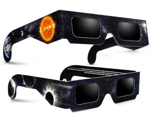 HelioSecure Gafas Eclipse Solar Pack 2 – Homologadas CE – EN ISO 12312-2:2015 – Con Instrucciones y Funda Protectora