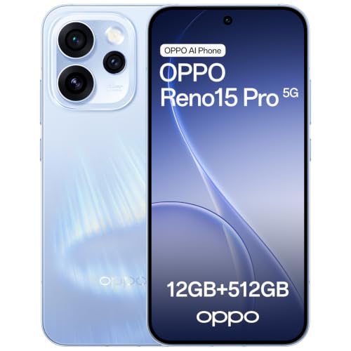 OPPO Reno15 Pro 5G Teléfono Móvil eSIM 12GB 512GB CPH2813 EU Aurora Blue