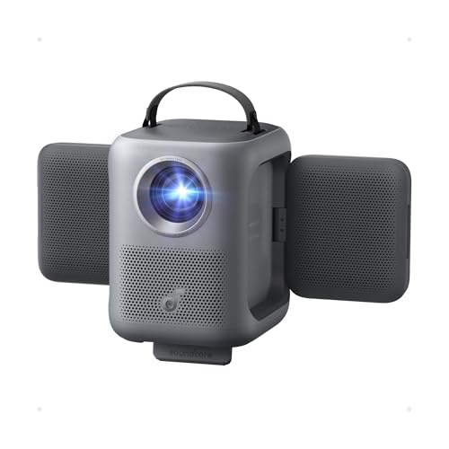 Soundcore Nebula P1i Proyector Inteligente con WiFi y Bluetooth, Altavoces Giratorios, Audio Dolby 2.0, 380 Lúmenes ANSI, Full HD 1080P, Estéreo Dual de 10 W, GTV, Portátil.