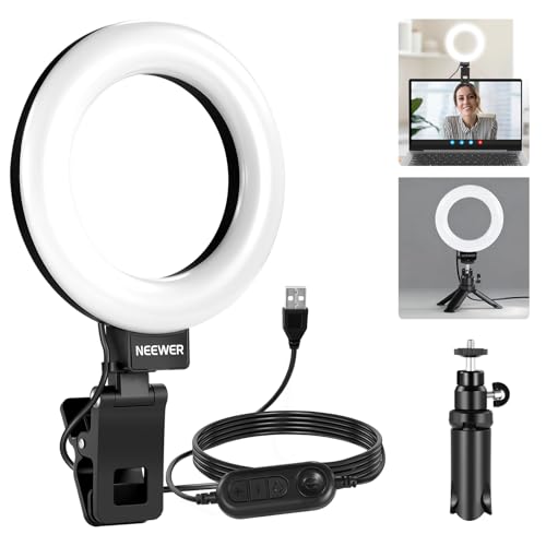 NEEWER Basics BR60 5" Aro de Luz para Iluminación Videoconferencias, Clip