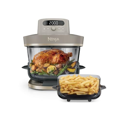 Ninja CRISPi PRO XL, Freidora de Aire con 2 Recipientes, Dorado Piedra