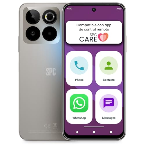SPC Zeus 2 Elite - Smartphone para Mayores, modo fácil, Display 6,7", Plata