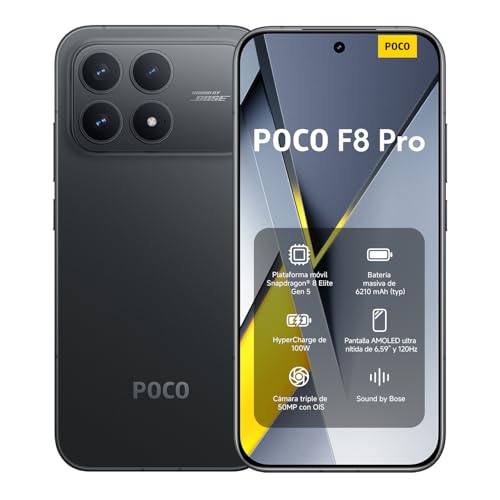 XIAOMI POCO F8 Pro Smartphone de 12+256GB Negro Hypercharge 100W