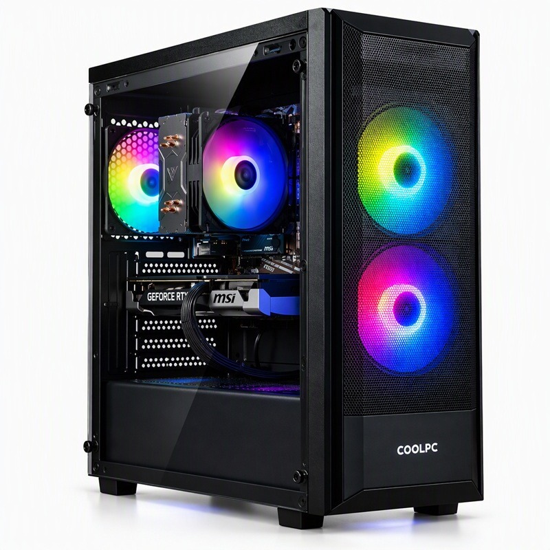 COOLPC Black II - Ryzen 7 5700X / GeForce RTX 5060 Ti 8GB / 32GB DDR4 / SSD 1TB / W11